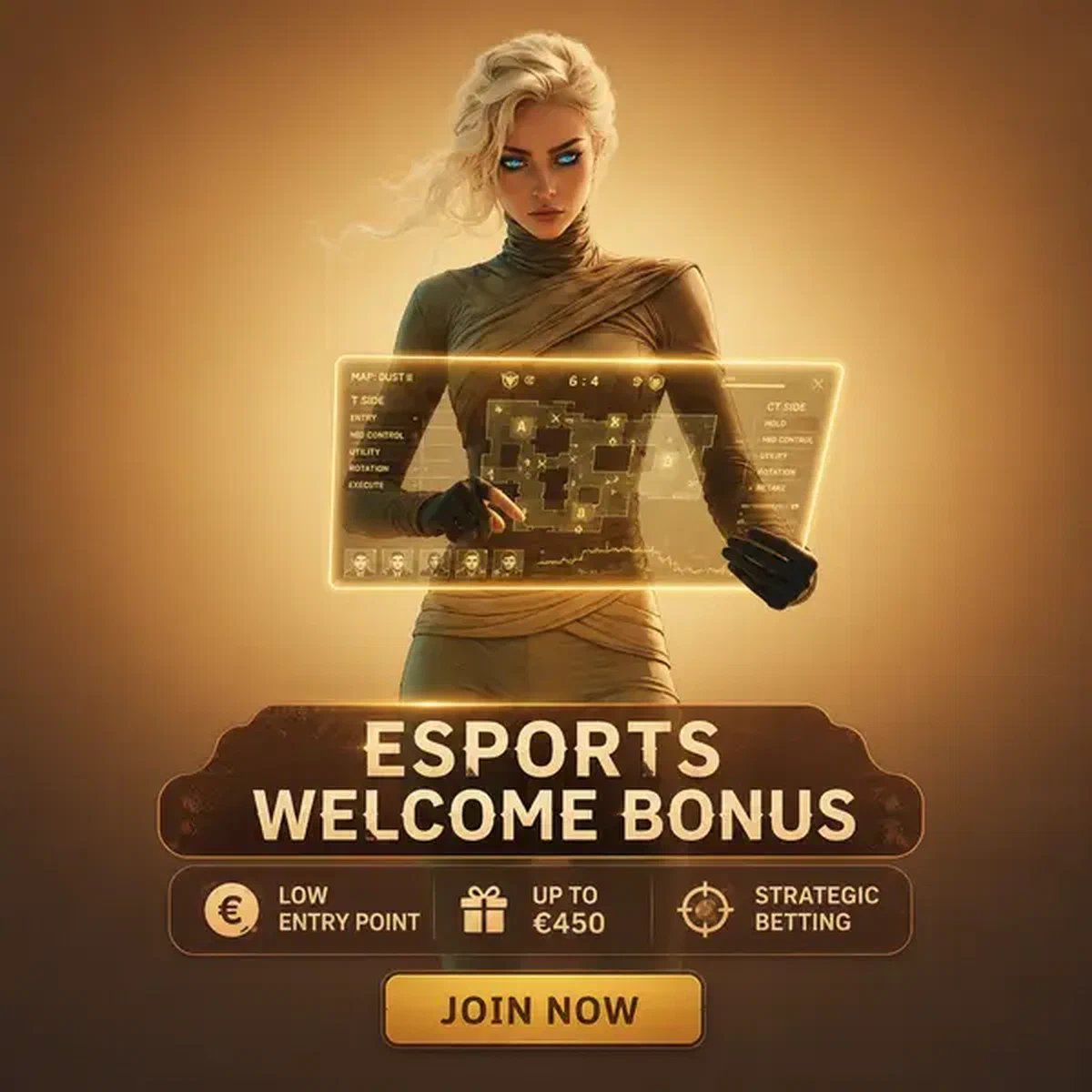 Woestijnstrateeg die esports wedden tactieken analyseert bij SpinSahara welkomstcentrum