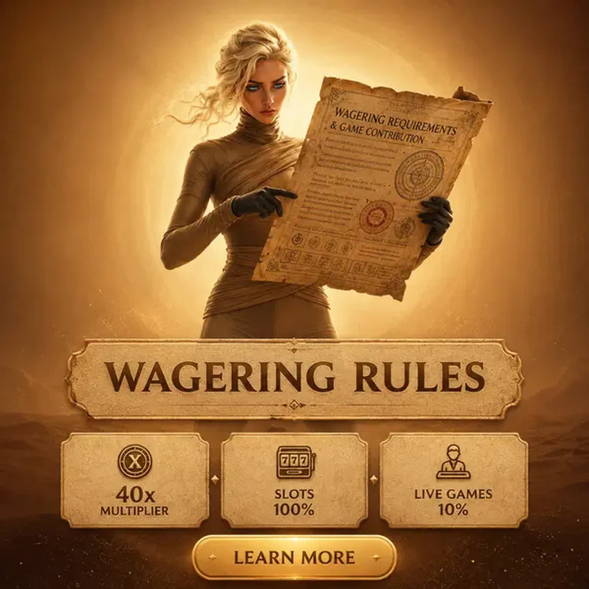 Woestijnwandelaar onderzoekt inzetvereisten document bij Wagering Requirements and Game Contribution Rules Casino bonusvoorwaarden